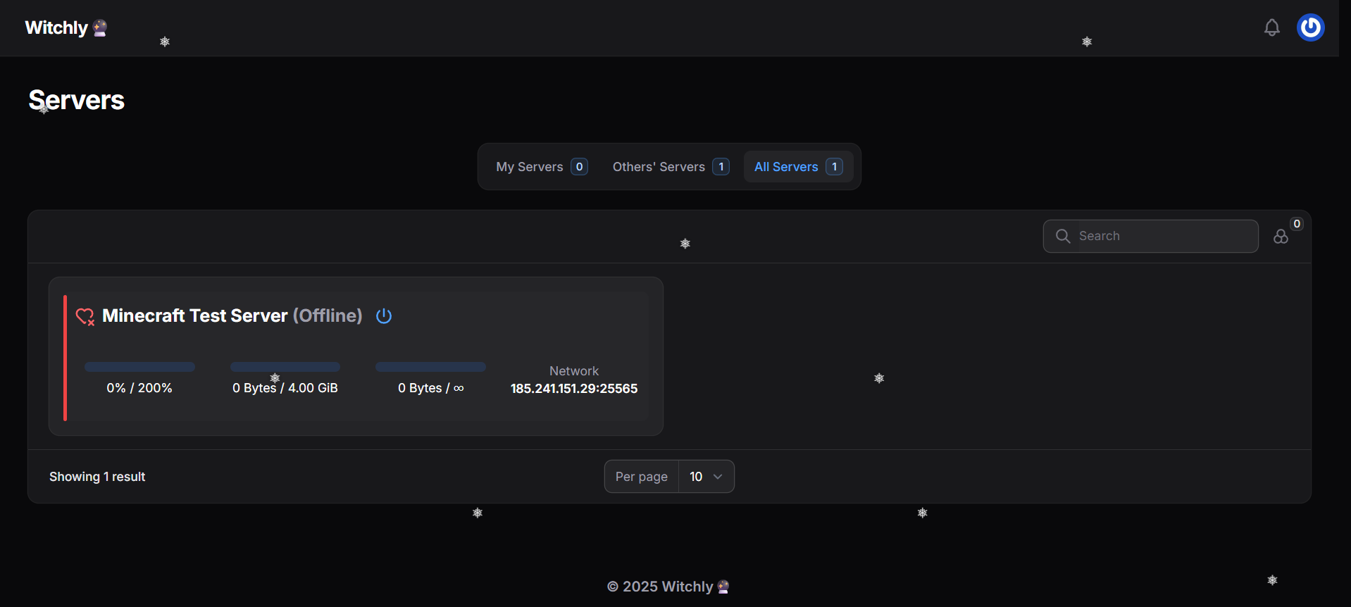 Witchly Host Control Panel